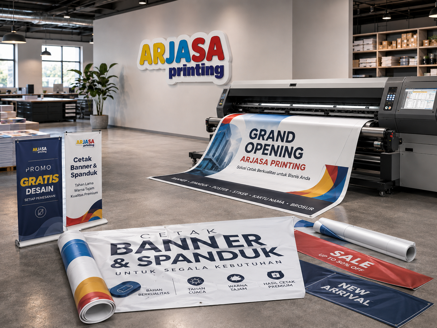 Cetak banner dan spanduk di Arjasa Printing Bandar Lampung