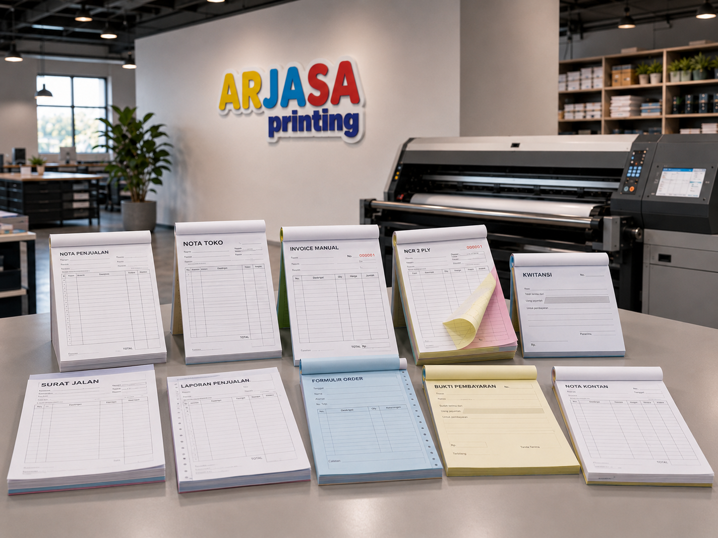 Cetak nota kwitansi invoice NCR dan surat jalan di Arjasa Printing Bandar Lampung
