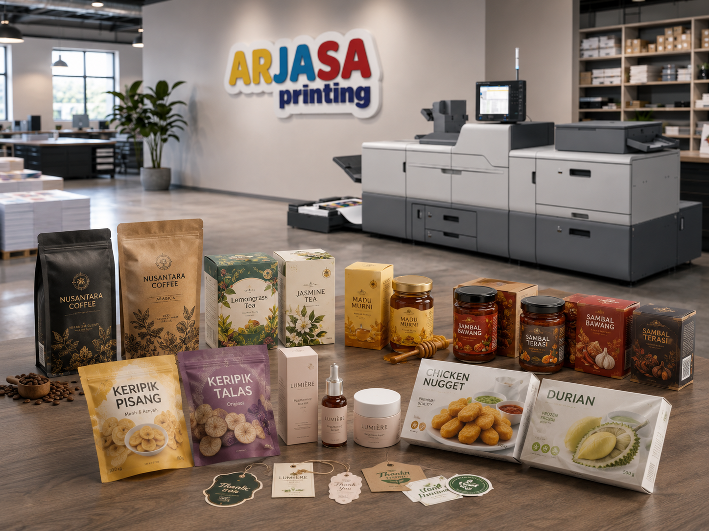 Cetak packaging UMKM di Arjasa Printing Bandar Lampung