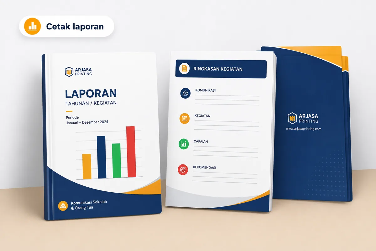 Contoh cetak laporan kegiatan dan dokumen laporan rapi dengan grafik